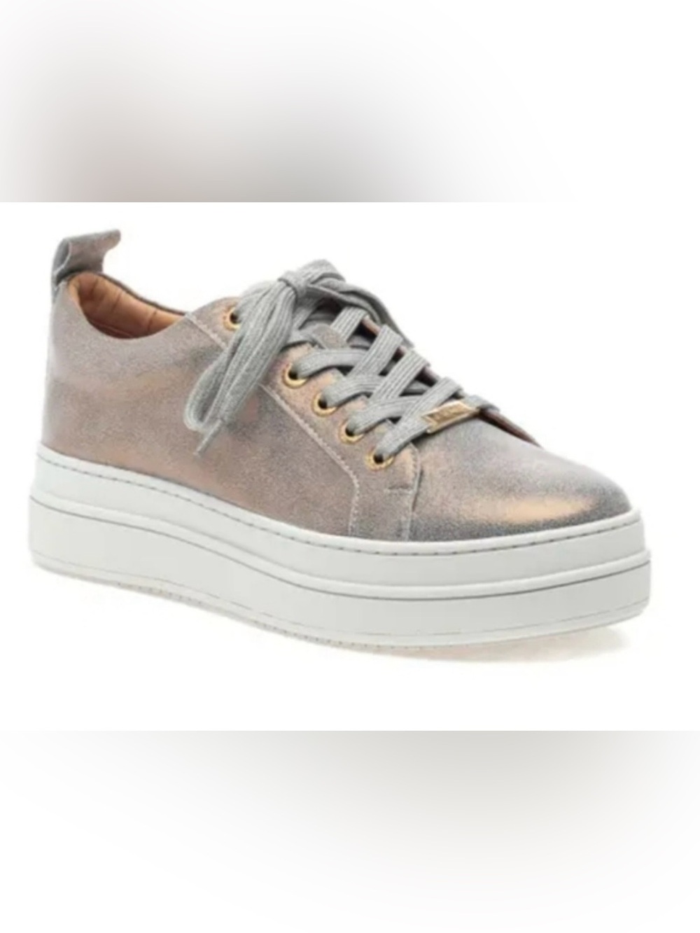 J/SLIDES Metallic Platform Lace-Up Sneaker